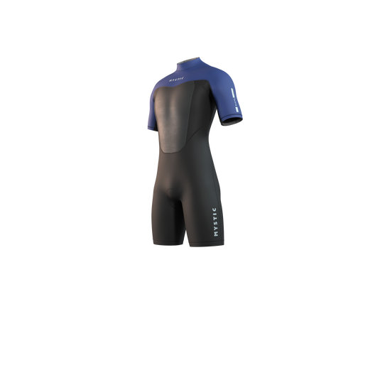 Brand Shorty 3/2mm BackZip Flatlock - Black / Blue - 2026