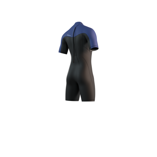 Brand Shorty 3/2mm BackZip Flatlock - Black / Blue - 2026