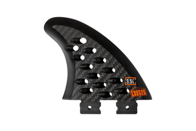 3.5 in. - Button - Cheese Grater - Left Surf Fin - Carbon - 2026
