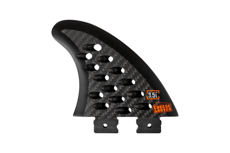 Load image into Gallery viewer, 3.5 in. - Button - Cheese Grater - Left Surf Fin - Carbon - 2026
