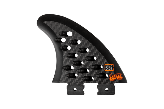 3.5 in. - Button - Cheese Grater - Left Surf Fin - Carbon - 2026