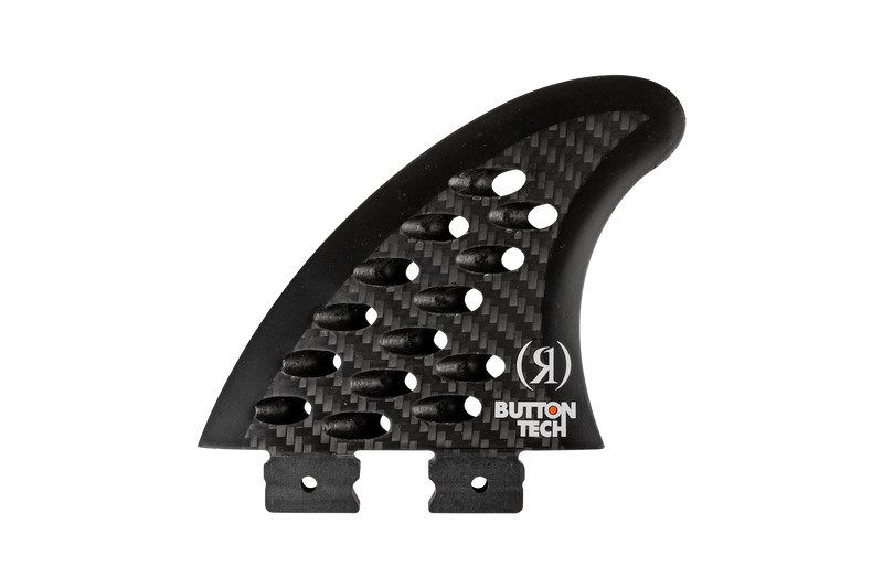 Load image into Gallery viewer, 3.5 in. - Button - Cheese Grater - Left Surf Fin - Carbon - 2026
