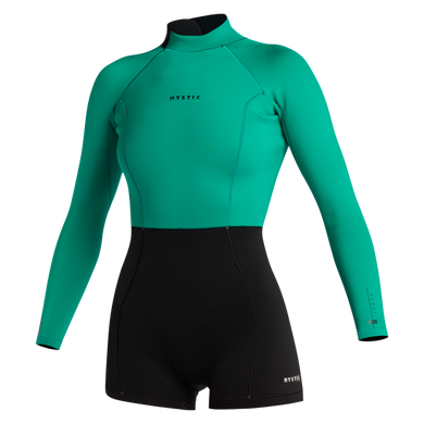 Lunar Longarm Shorty 2/2mm Bzip Women - Black/Green - 2024