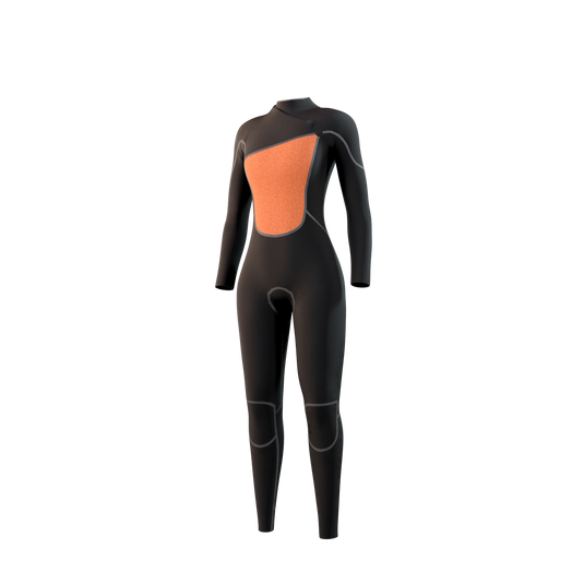 The One Fullsuit 4/3mm Zipfree Women - Black - 2024
