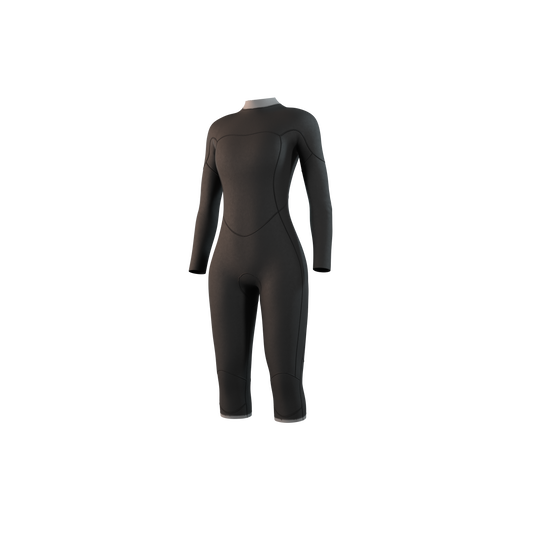 Brand Longarm Shortleg 3/2mm BackZip Flatlock Women - Black - 2025