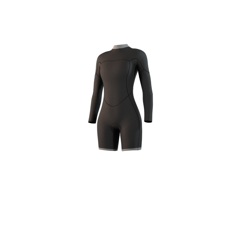 Load image into Gallery viewer, Brand Longarm Shorty 3/2mm BackZip Flatlock Women - Black - 2025
