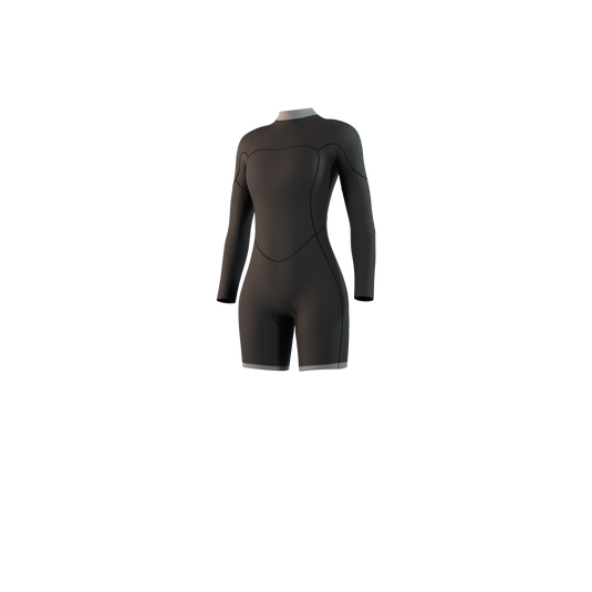 Brand Longarm Shorty 3/2mm BackZip Flatlock Women - Black - 2025