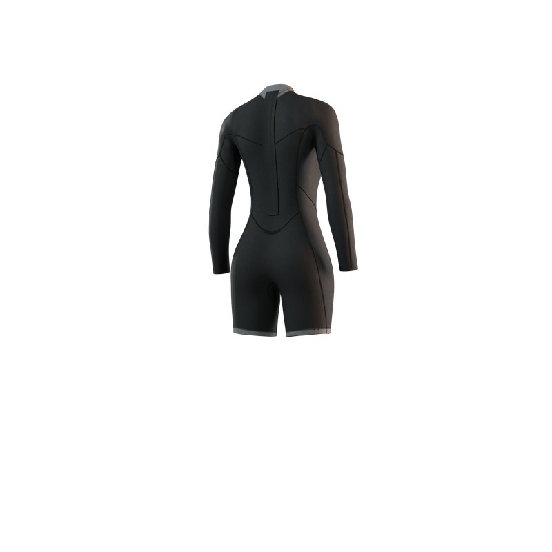 Load image into Gallery viewer, Brand Longarm Shorty 3/2mm BackZip Flatlock Women - Black - 2025
