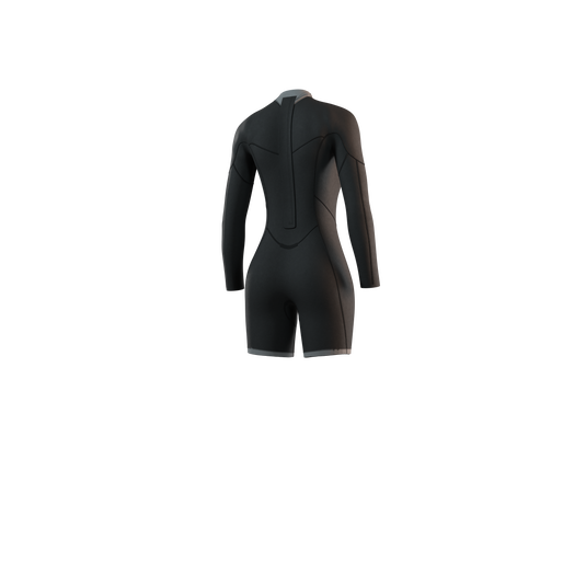 Brand Longarm Shorty 3/2mm BackZip Flatlock Women - Black - 2025