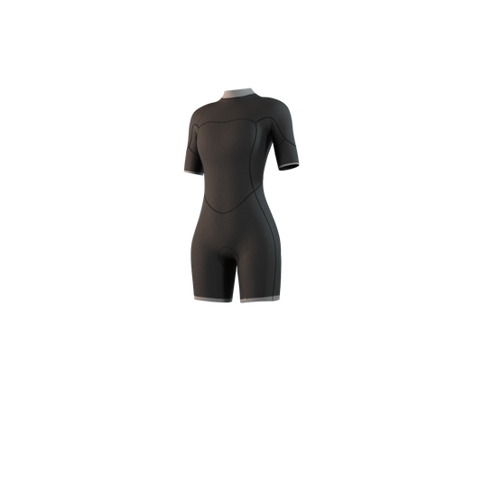 Brand Shorty 3/2mm BackZip Flatlock Women - Black - 2025