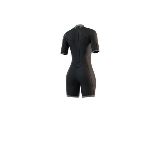 Brand Shorty 3/2mm BackZip Flatlock Women - Black - 2025