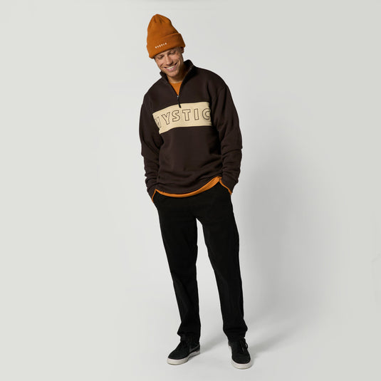 Slate Half Zip Sweat - Dark Brown - 2026