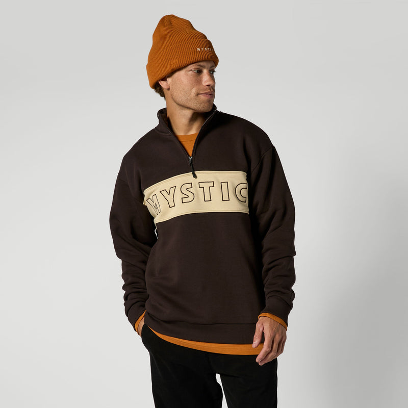 Load image into Gallery viewer, Slate Half Zip Sweat - Dark Brown - 2026

