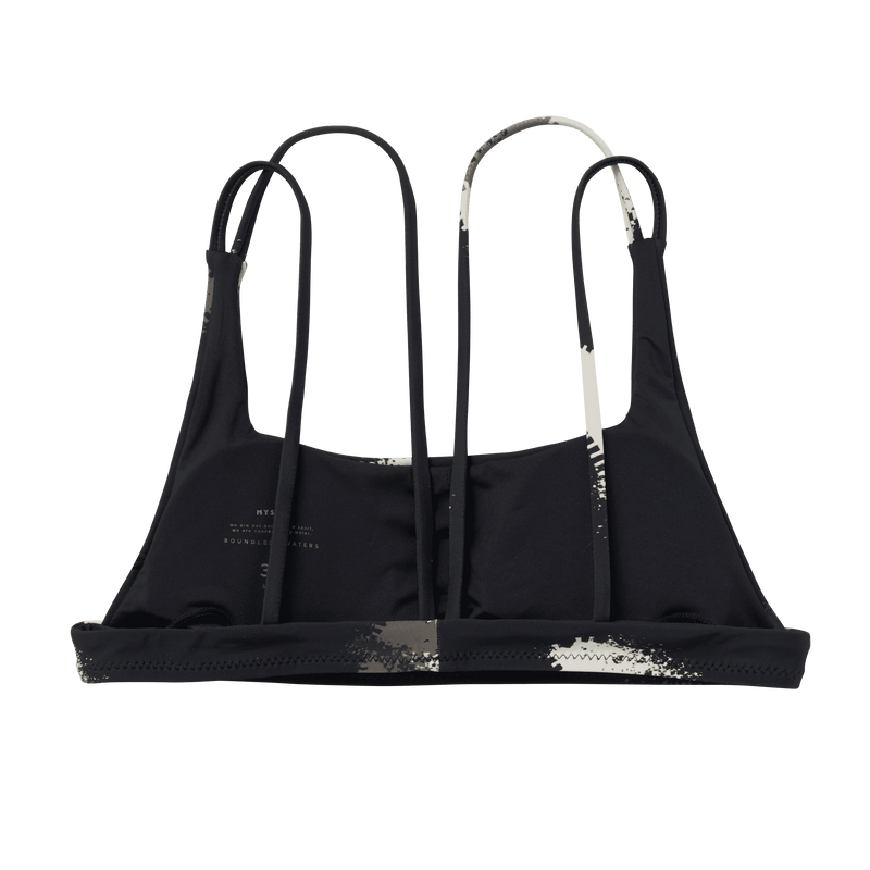 Load image into Gallery viewer, Bodil Strappy Bikini Top - Black Allover - 2025
