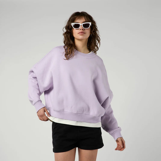 Dropped Shoulder Crew Sweat Women - Lilac - 2025