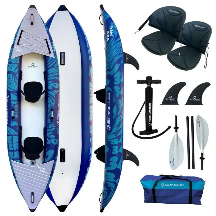 Load image into Gallery viewer, Duo 340 Package - 2 Person HDDS Kayak - 2x Paddles, Pump, Seats &amp; Bag
