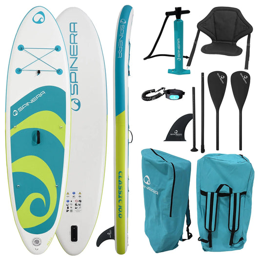 Classic iSUP HDDS - w/ Kayak Seat, ALU Paddle, Leash, Pump & Bag - 10ft0 - Teal