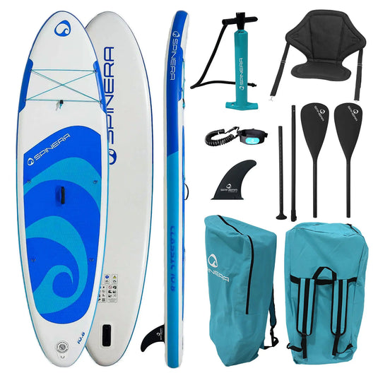 Classic iSUP HDDS - w/ Kayak Seat, ALU Paddle, Leash, Pump & Bag - 10ft8 - Blue