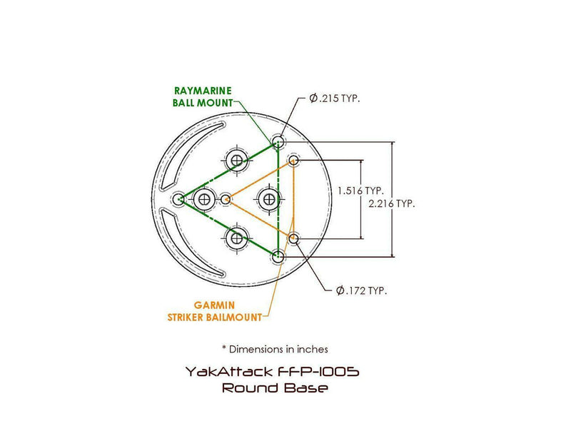 Load image into Gallery viewer, Round Base Fish Finder Mount with Track Mounted LockNLoad Mounting System YakAttack
